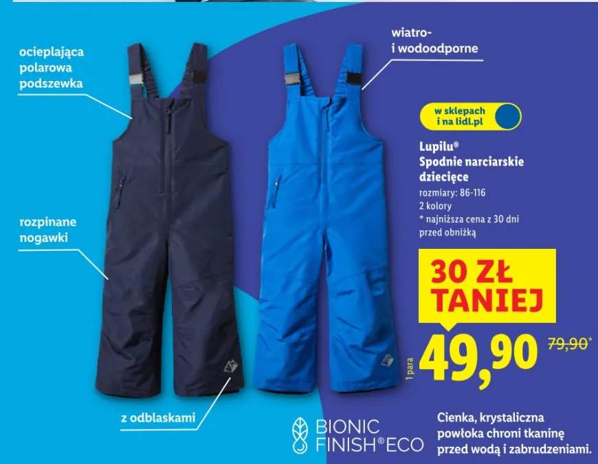 spodnie narciarskie dziecięce