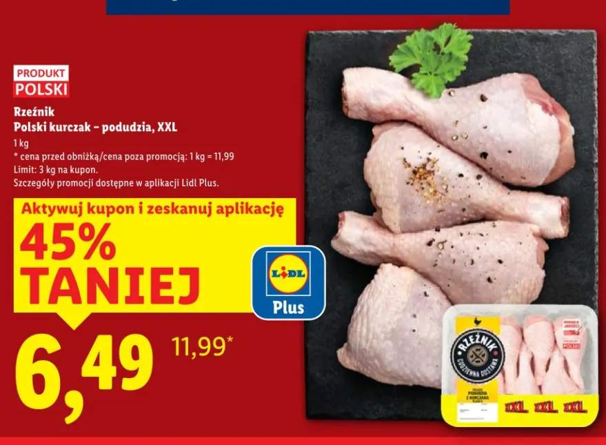 Rzeźnik Polski kurczak - podudzia, XXL