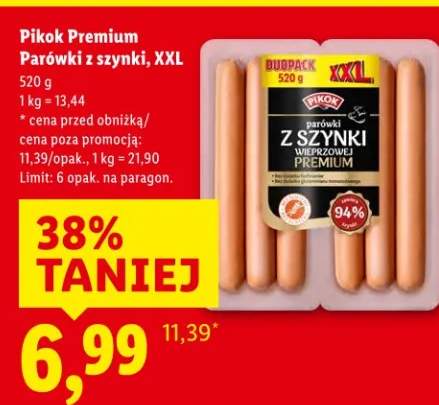Parówki z szynki, XXL