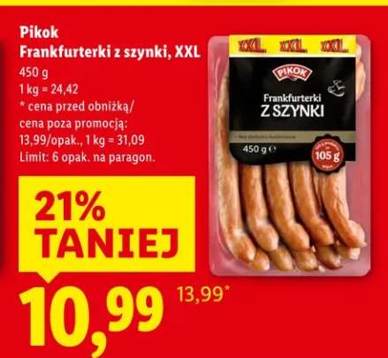 Frankfurterki z szynki, XXL