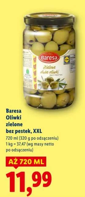 Oliwki zielone bez pestek, XXL