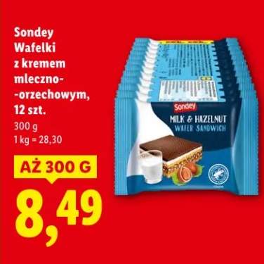Wafelki z kremem mleczno-orzechowym