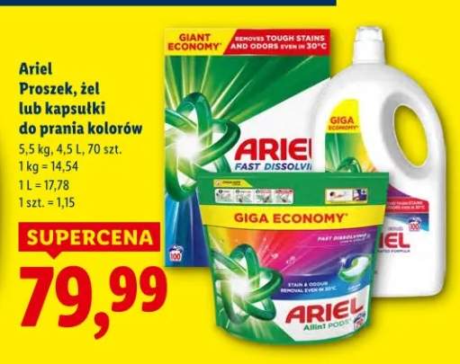 Proszek, żel lub kapsułki do prania kolorów