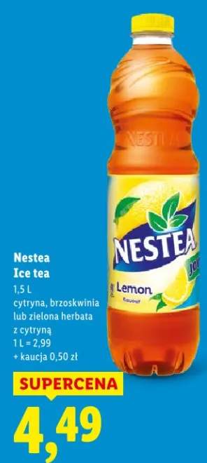 Ice tea cytryna, brzoskwinia lub zielona herbata z cytryną