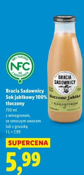 Sok jabłkowy 100% tłoczony z winogronem, ze smoczym owocem lub z gruszką