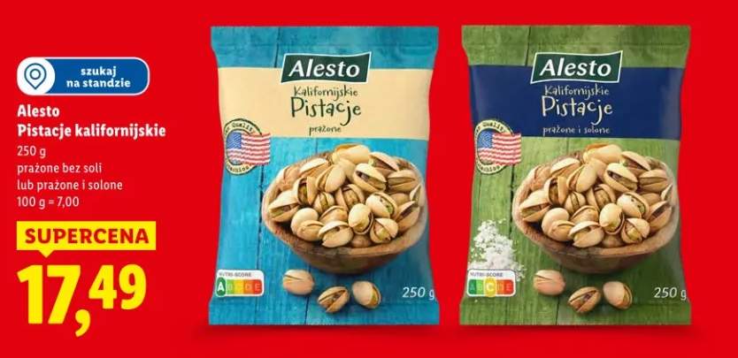 Pistacje kalifornijskie prażone i solone