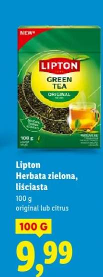Herbata zielona liściasta original lub citrus