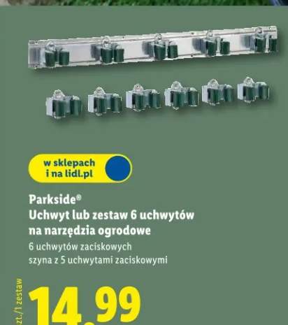 Uchwyt lub zestaw 6 uchwytów na narzędzia ogrodowe