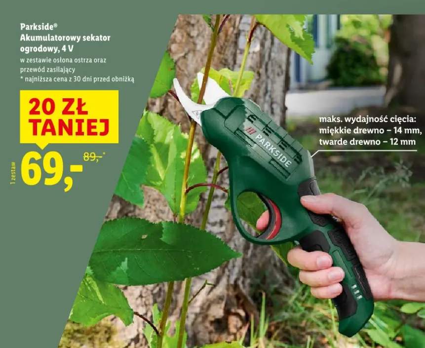 Akumulatorowy sekator ogrodowy, 4 V