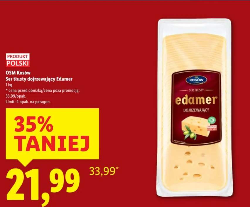 Ser tłusty dojrzewający Edamer