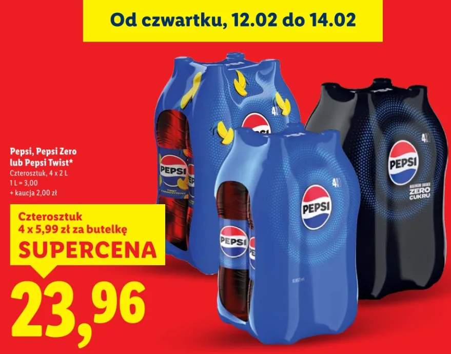 Napój gazowany czterosztak, 4 x 2L