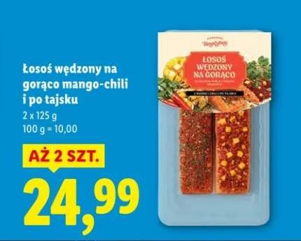 Łosoś wędzony na gorąco mango-chili i po tajsku