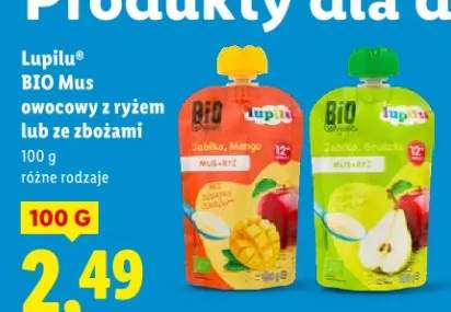 BIO Mus owocowy z ryżem lub ze zbożami