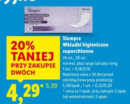 Wkładki higieniczne superchłonne