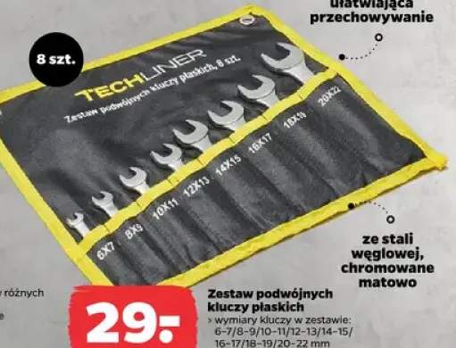 zestaw kluczy płaskich