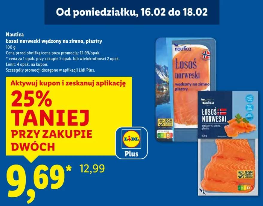 Łosoś norweski wędzony na zimno, plastry