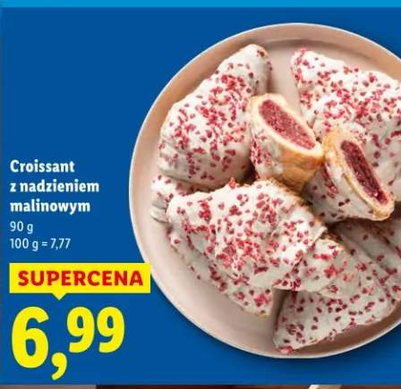 Croissant z nadzieniem malinowym