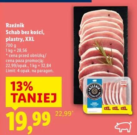 Schab bez kości, plastry, XXL