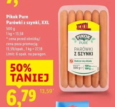 Parówki z szynki, XXL