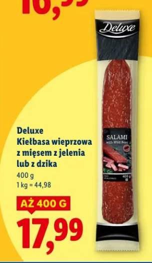 Kiełbasa wieprzowa z mięsem z jelenia lub z dzika