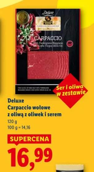 Carpaccio wołowe z oliwą z oliwek i serem