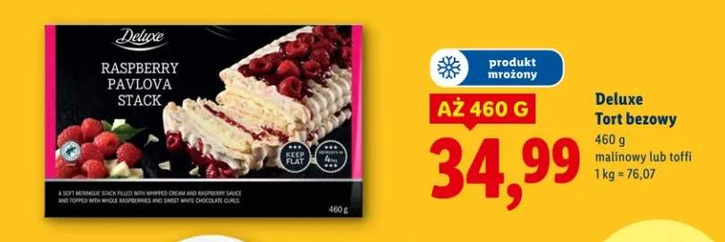 Tort bezowy malinowy lub toffi