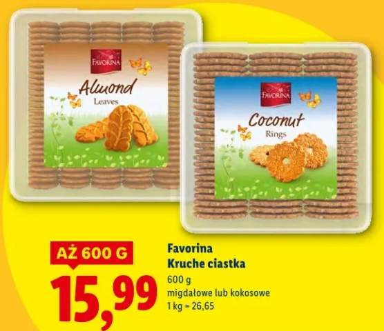 Kruche ciastka migdałowe lub kokosowe