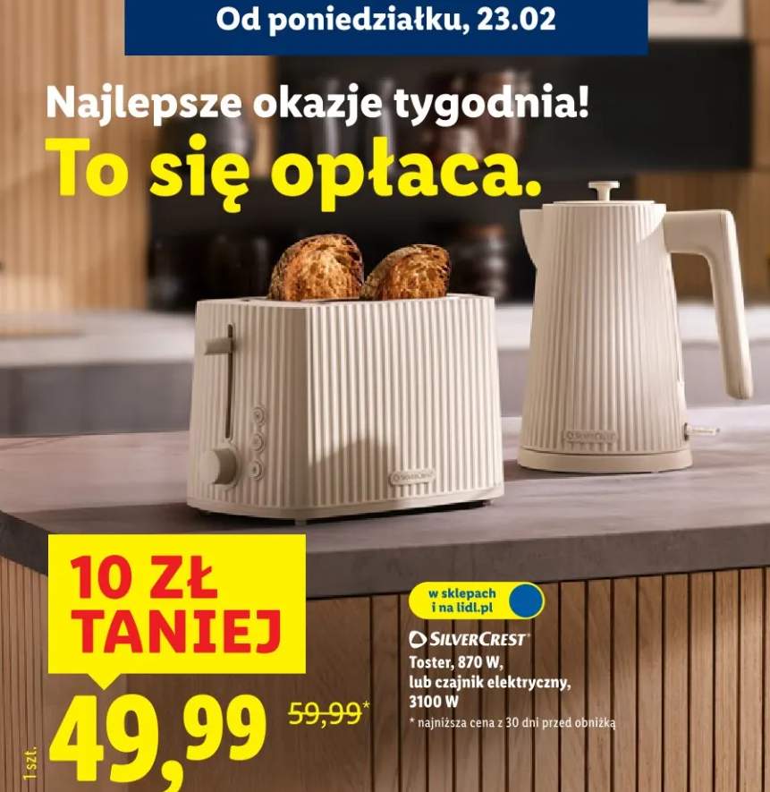 Toster, 870W, lub czajnik elektryczny, 3100W