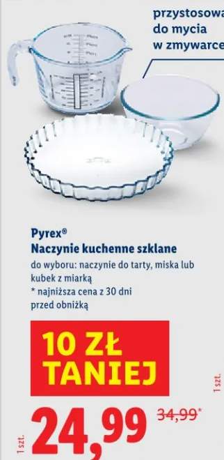 Naczynia kuchenne szklane do wyboru: naczynie do tarty, miska lub kubek z miarką