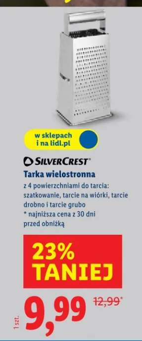Tarka wielostronna z 4 powierzchniami do tarcia: szatkowanie, tarcie na wiórki, tarcie drobno i tarcie grubo