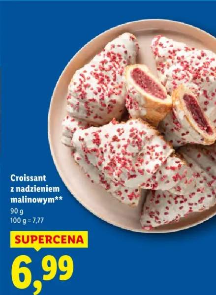 Croissant z nadzieniem malinowym