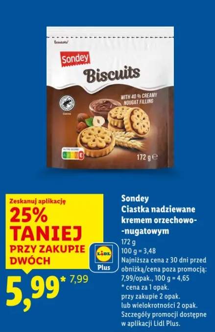 Ciastka nadziewane kremem orzechowo-nugatowym