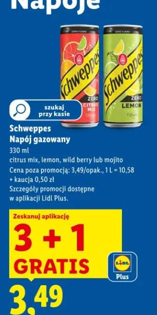 Napój gazowany citrus mix, lemon, wild berry lub mojito