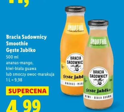 Smoothie Gęste Jabłko ananas-mango, kiwi-biała guawa lub jabłko-owoc-marakuja