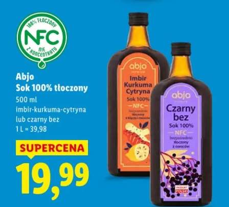 Sok 100% tłoczony imbir-kurkuma-cytryna lub czarny bez