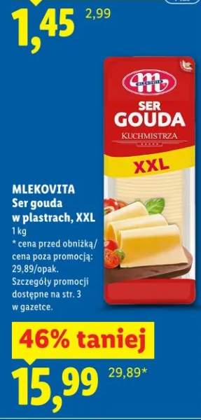 Ser gouda w plastrach, XXL