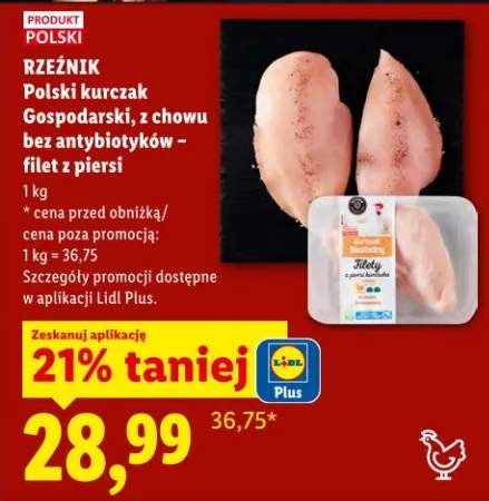 Kurczak Gospordarski, z chowu bez antybiotyków - filet z piersi