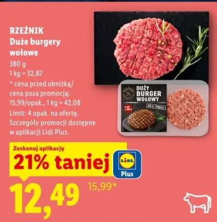 Duże burgery wołowe