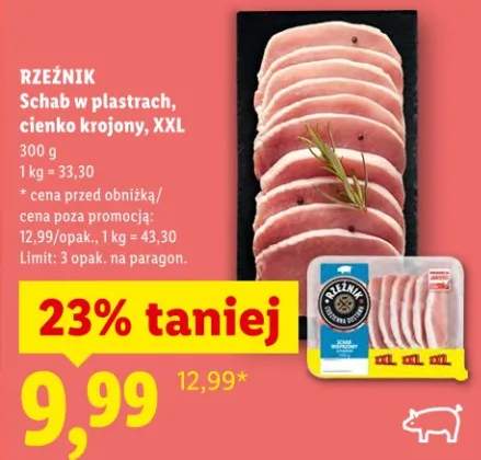 Schab w plastrach, cienko krojony XXL