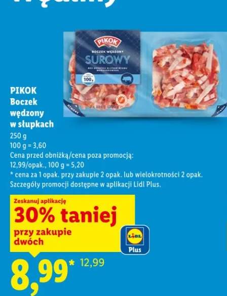 Boczek wędzony w słupkach