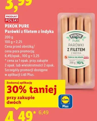Parówki z filetem z indyka