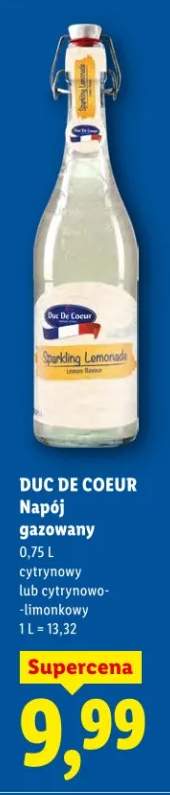 Napój gazowany cytrynowy lub cytrynowo-limonkowy