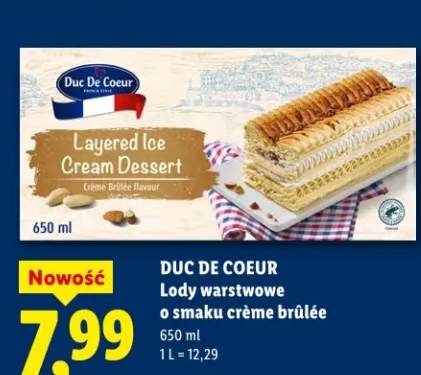 Lody warstwowe o smaku crème brûlée