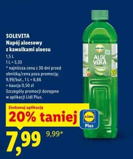 Napój aloesowy z kawałkami aloesu