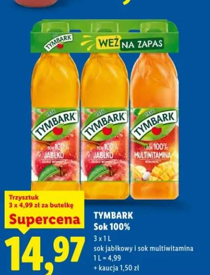 Sok 100% sok jabłkowy i sok multiwitamina