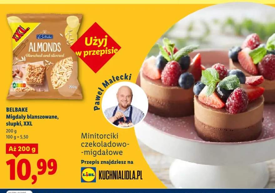 Migdały blanszowane, słupki, XXL