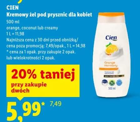 Kremowy żel pod prysznic dla kobiet orange, coconut lub creamy