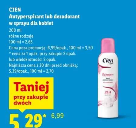 Antyperspirant lub dezodorant w sprayu dla kobiet