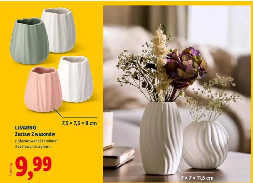 Zestaw 2 wazonów z glazurowanej kamionki