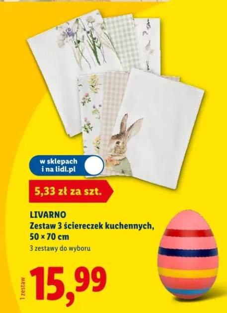 Zestaw 3 ściereczek kuchennych 50 × 70 cm